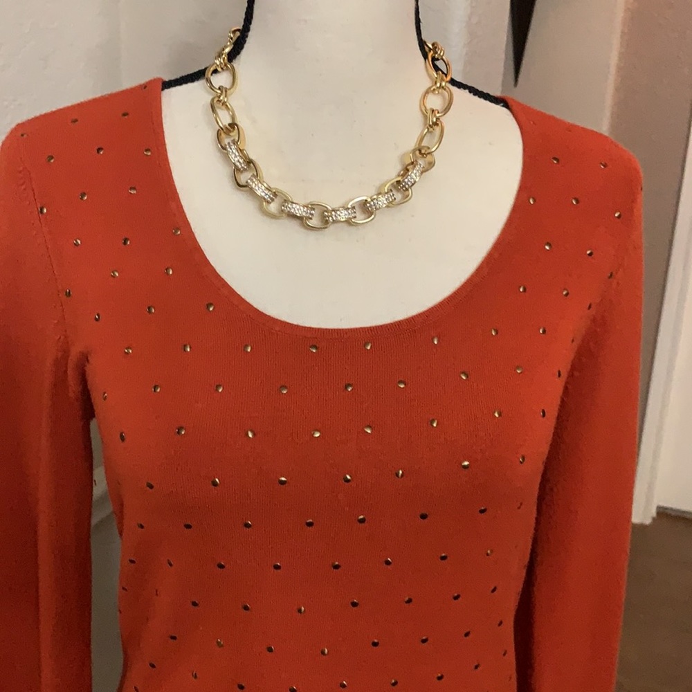 Venini burnt orange and gold detail sweater